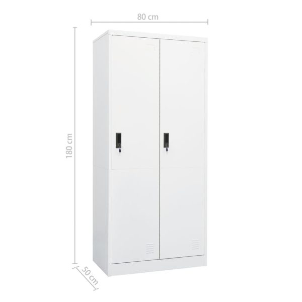 Wardrobe 80x50x180 cm Steel – White