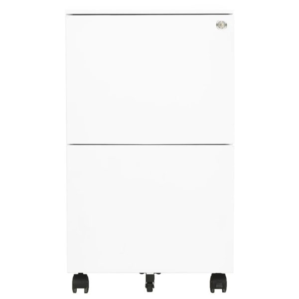 Mobile File Cabinet 39x45x67 cm Steel – White