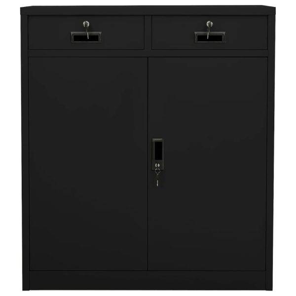 Office Cabinet Black 90x40x102 cm Steel