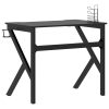 Gaming Desk with K Shape Legs Black 90x60x75 cm