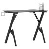 Gaming Desk with Y Shape Legs Black 90x60x75 cm