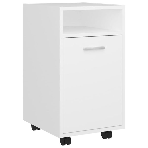 Side Cabinet with Wheels 33x38x60 cm Engineered Wood – White