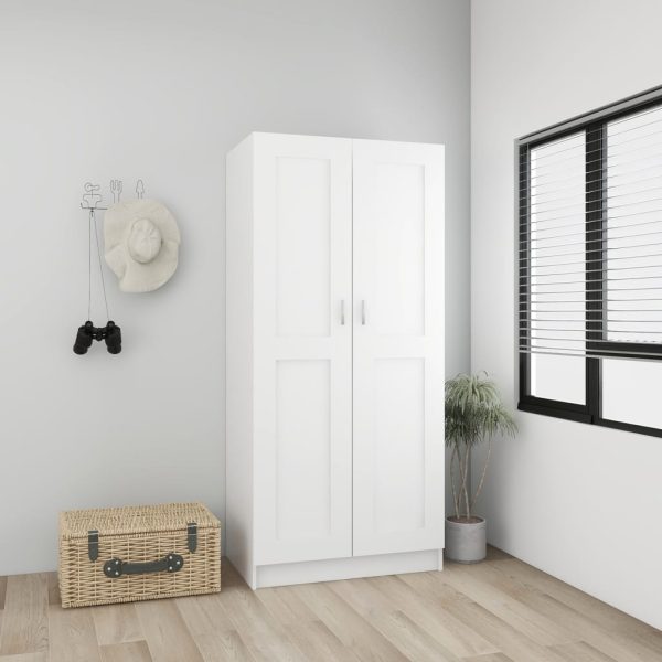 Wardrobe 82.5×51.5×180 cm Engineered Wood – White