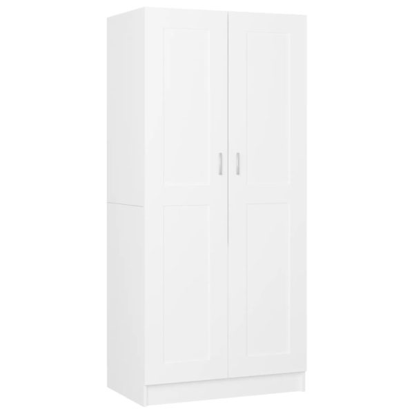 Wardrobe 82.5×51.5×180 cm Engineered Wood – White