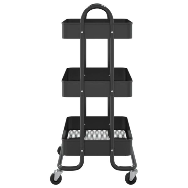 3-Tier Trolley 43x34x79 cm Steel – Black