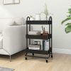 3-Tier Trolley 43x34x79 cm Steel – Black