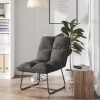 Leisure Chair with Metal Frame Velvet – Dark Grey