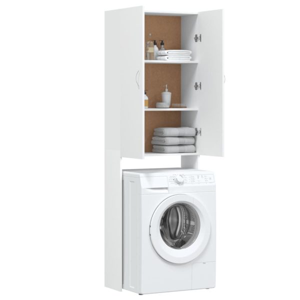 Washing Machine Cabinet 64×25.5×190 cm – White