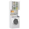 Washing Machine Cabinet 64×25.5×190 cm – White