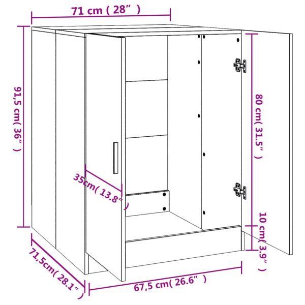 Washing Machine Cabinet 71×71.5×91.5 cm – White