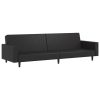 2-Seater Sofa Bed Faux Leather – Black