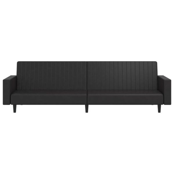 2-Seater Sofa Bed Faux Leather – Black