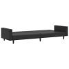 2-Seater Sofa Bed Faux Leather – Black