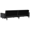 2-Seater Sofa Bed Faux Leather – Black