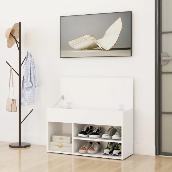 Shoe Bench 80x30x45 cm Engineered Wood – White