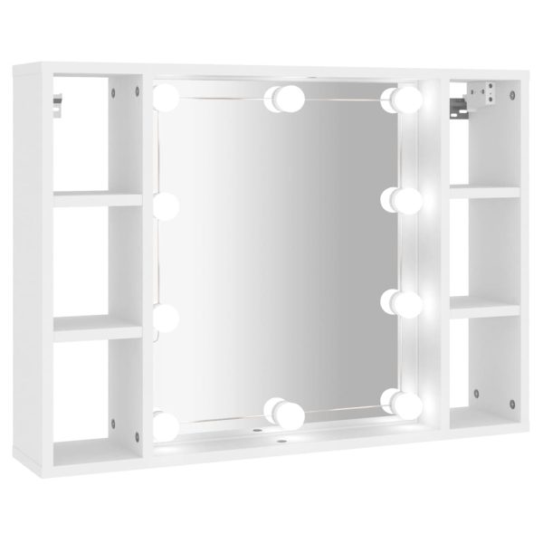 Mirror Cabinet with LED 76x15x55 cm – White