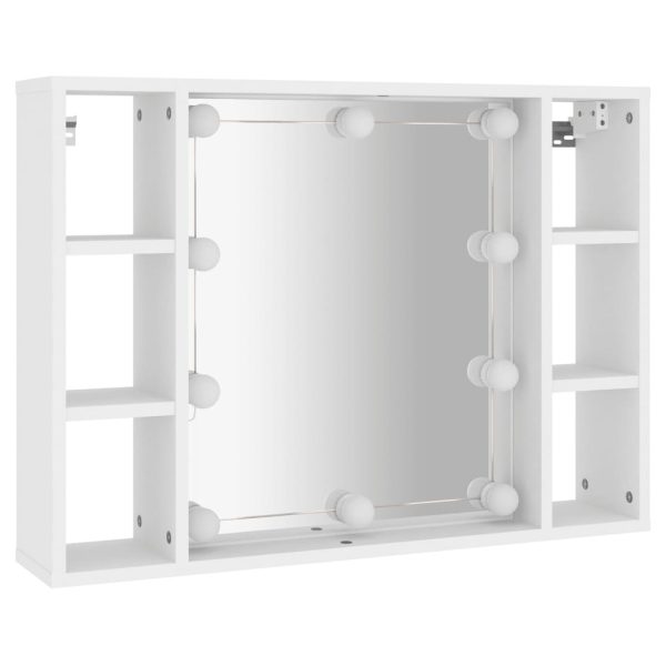 Mirror Cabinet with LED 76x15x55 cm – White