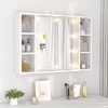 Mirror Cabinet with LED 76x15x55 cm – White