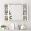 Mirror Cabinet with LED 76x15x55 cm – White