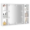 Mirror Cabinet with LED 76x15x55 cm – White