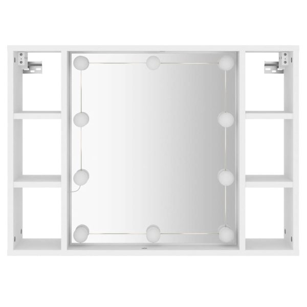 Mirror Cabinet with LED 76x15x55 cm – White