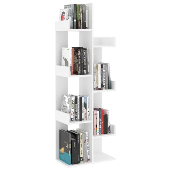 Book Cabinet 48×25.5×140 cm Engineered Wood – White