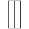 Sliding Door with Hardware Set ESG Glass&Aluminium – 90×205 cm (183 cm Sliding Rail), 3×2 Grids