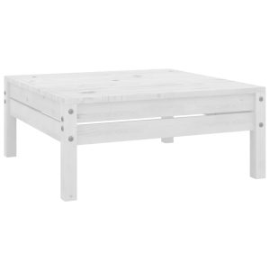 Garden Footstool Solid Pinewood – White