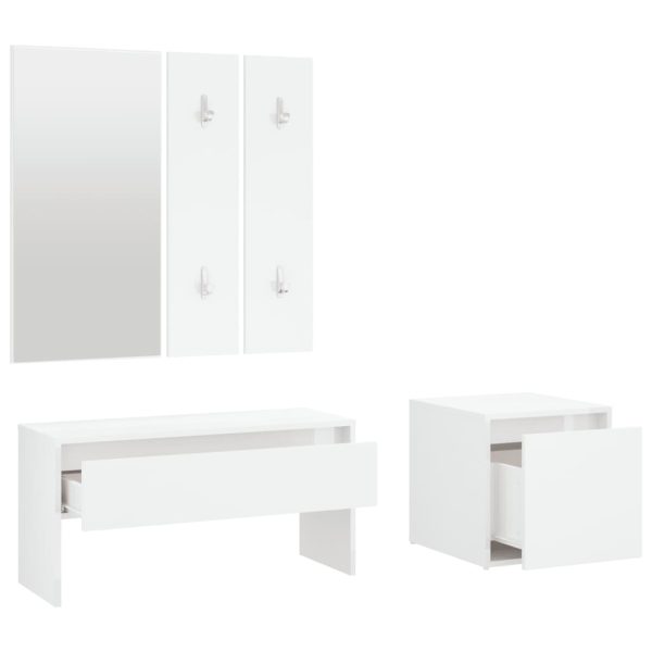 Hallway Furniture Set Engineered Wood – White