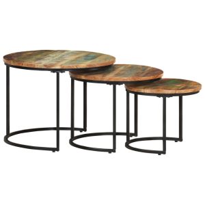 Nesting Tables 3 pcs – Solid Reclaimed Wood