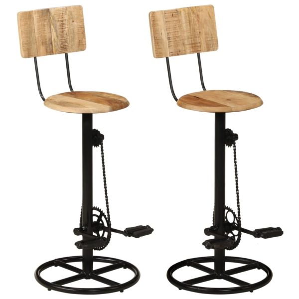 Bar Stools 2 pcs Solid Wood – Solid Mango Wood