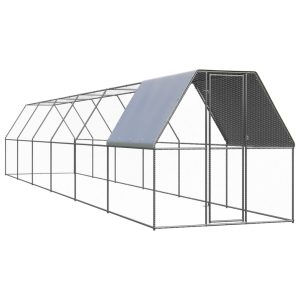 Outdoor Chicken Cage Galvanised Steel – 2x12x2 m