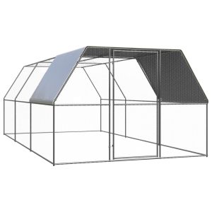 Outdoor Chicken Cage Galvanised Steel – 3x6x2 m