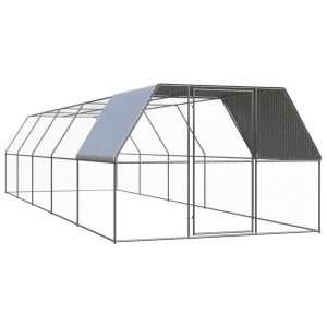 Outdoor Chicken Cage Galvanised Steel – 3x10x2 m