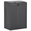 Trash Bin with 2 Doors Black 65x45x88 cm PP