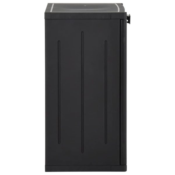 Garden Storage Cabinet PP Rattan – Black, 2 Shelves