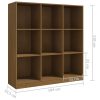 Book Cabinet/Room Divider 104×33.5×110 cm Solid Pinewood – Honey Brown