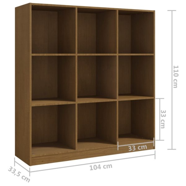 Book Cabinet/Room Divider 104×33.5×110 cm Solid Pinewood – Honey Brown