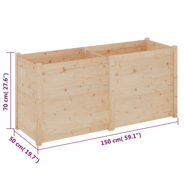 Garden Planter 150x50x70 cm Solid Pinewood – Brown