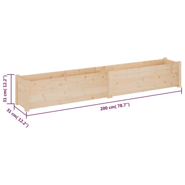 Garden Planter 200x31x31 cm Solid Pinewood – Brown, 1