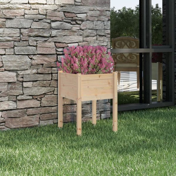 Garden Planter 50x50x70 cm Solid Pinewood – Brown, 1