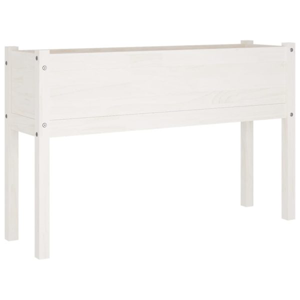 Garden Planter 110x31x70 cm Solid Pinewood – White, 1