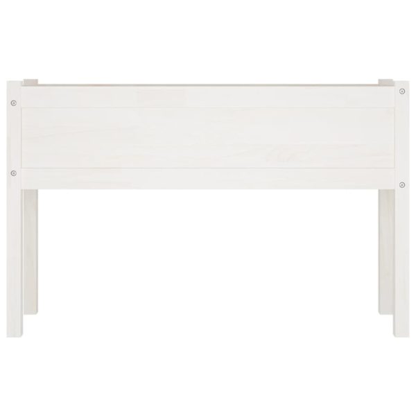 Garden Planter 110x31x70 cm Solid Pinewood – White, 1