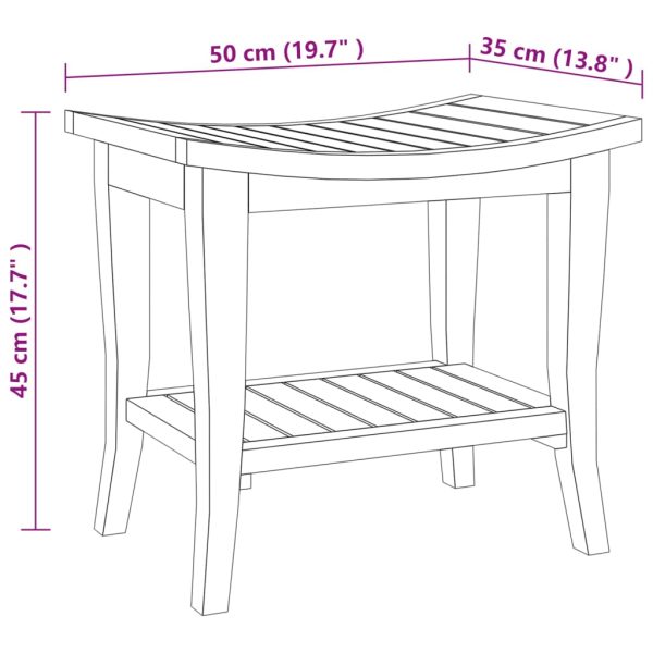 Shower Bench 50x35x45 cm Solid Wood Teak