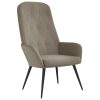 Relaxing Chair Light Grey Velvet – Without Footstool