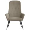 Relaxing Chair Light Grey Velvet – Without Footstool