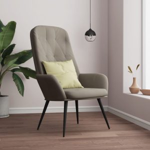 Relaxing Chair Light Grey Velvet