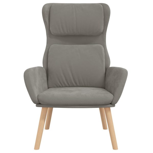 Relaxing Chair Light Grey Velvet