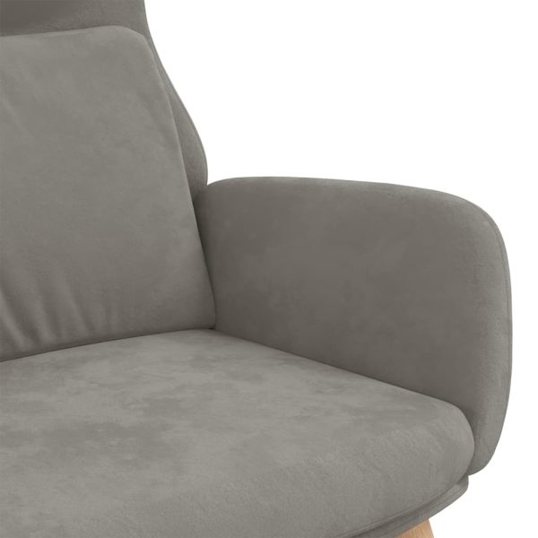 Relaxing Chair Light Grey Velvet