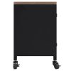 Oswestry TV Cabinet Black 110x30x43 cm Iron and Solid Wood Fir